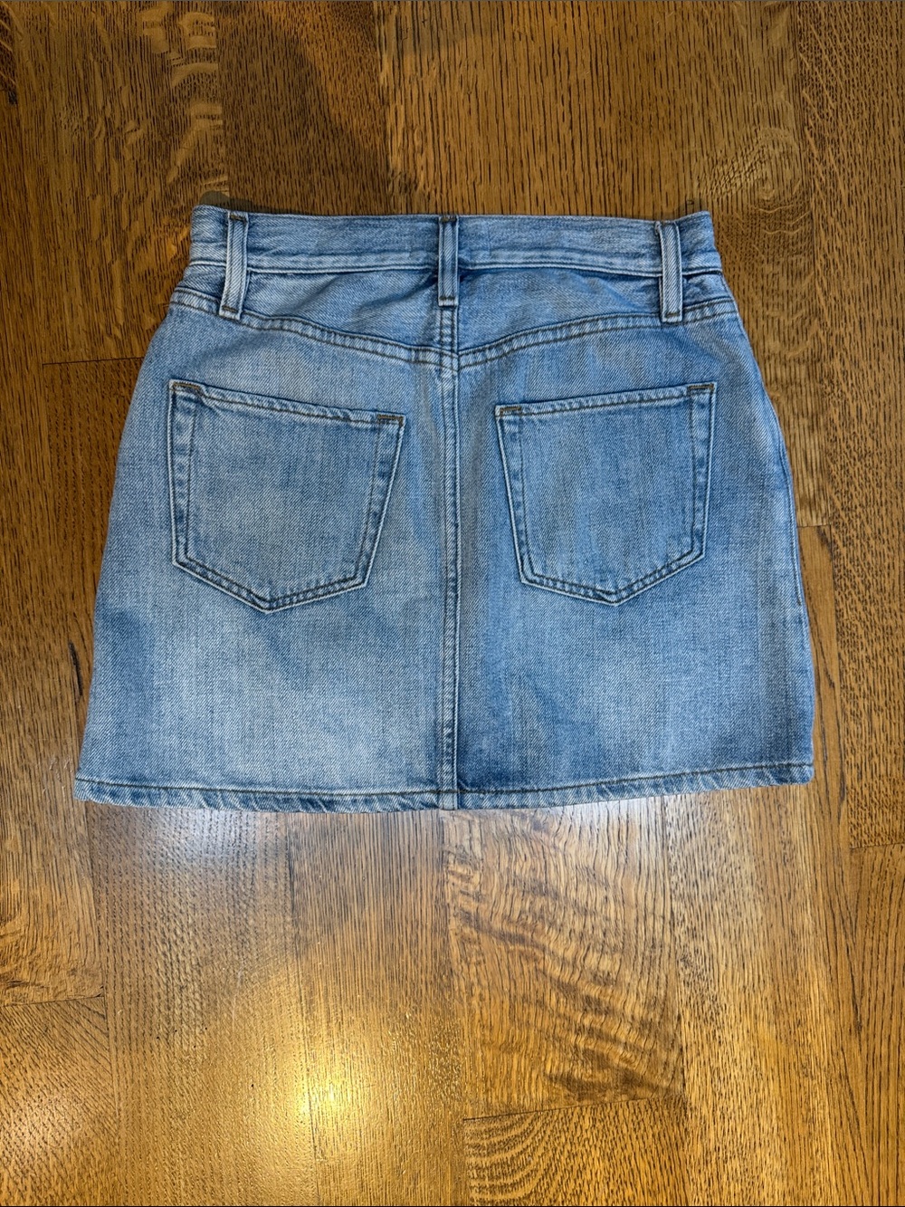 FRAME Le Mini Denim Skirt 25 Ryde Light Wash Distressed 100% Cotton Mini - Picture 3 of 10